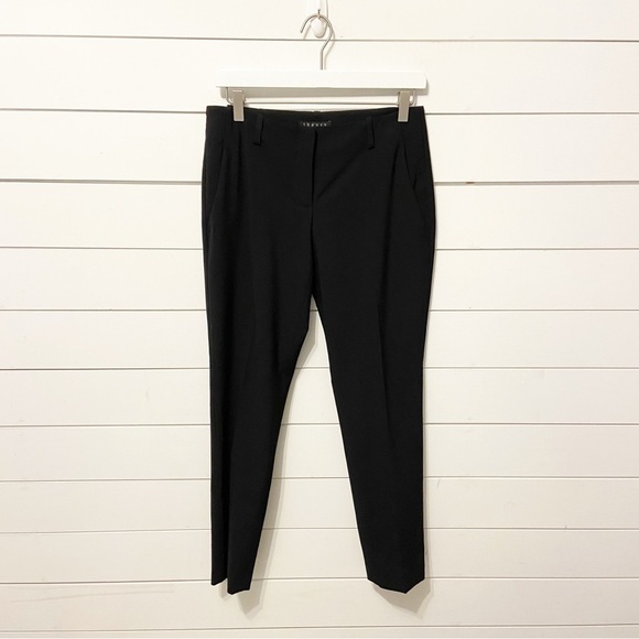 Theory | Woman’s Black Pleater Ankle Trousers Size 6 - Picture 1 of 12